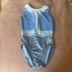 GK Blue and White Kids Leotard